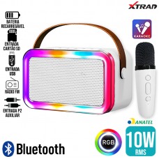 Caixa de Som Bluetooth 10W RGB XDG-56 Xtrad - Branca